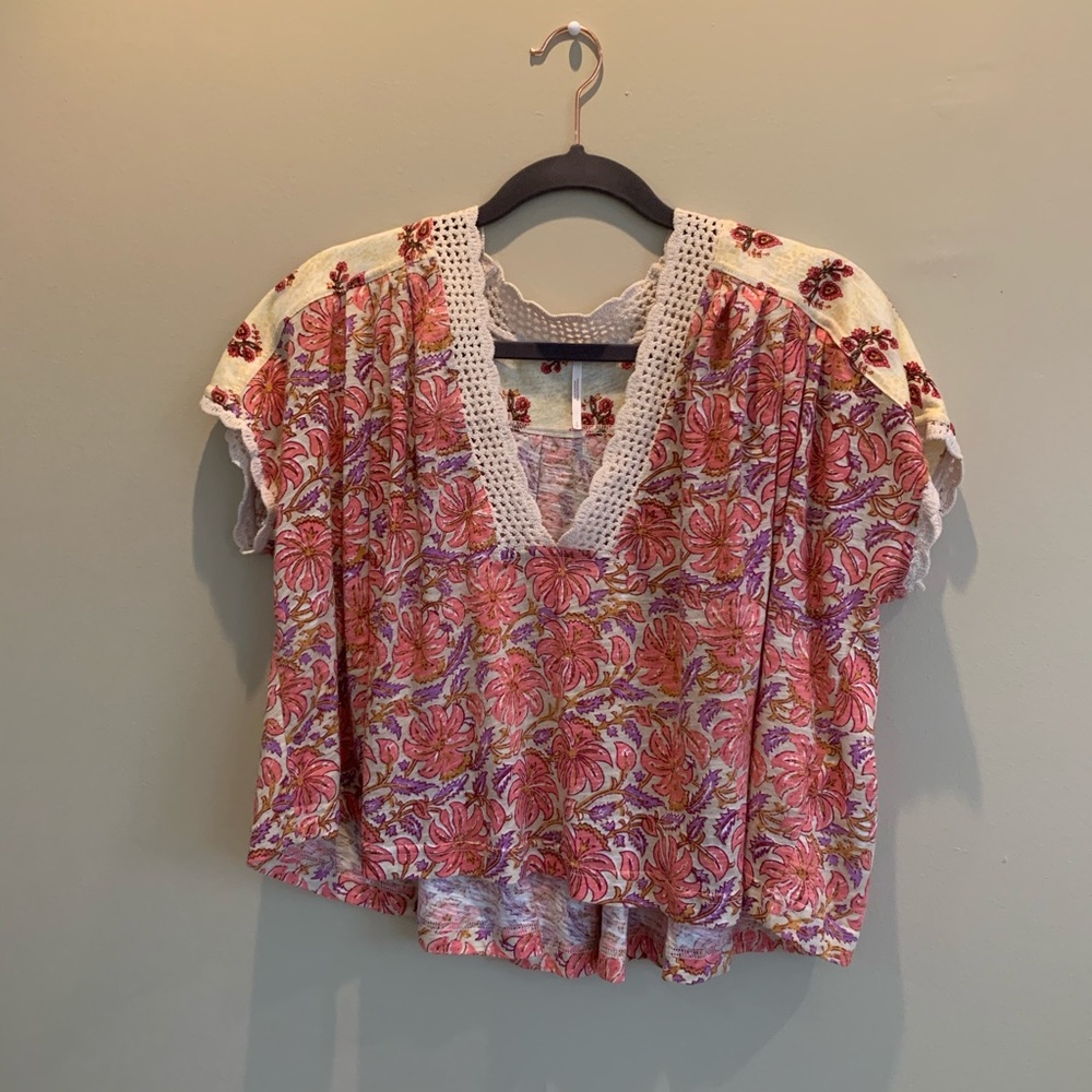 Free people floral crop top
